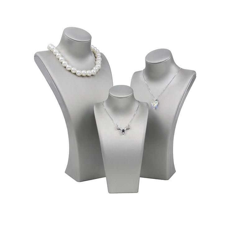 Luxury PU Leather Necklace Display Set Jewelry Model Bust Packaging Mannequin Showcase for Store Jewelry Display Accessories