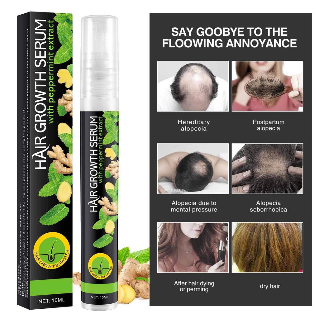 Minz-Zahnpasta-Öl, Haarserum-Pflege, verhindert Haarbruch, Haarwachstum, verhindert Haarausfall, Haarpflege, nährendes Kopfhautspray, 10 ml
