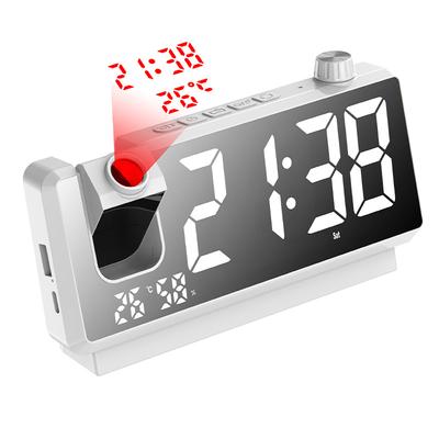 Temperature Time Dual Projection Alarm Clock Projection Clock Wake-up Artifact Plastic Mirror Student Projection Alarm Clock