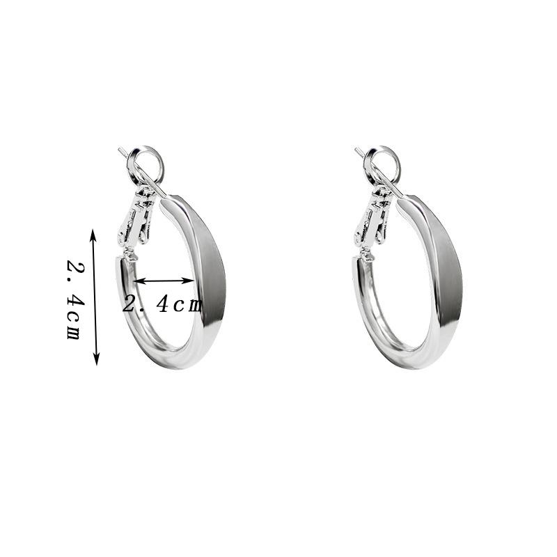 

Copper Color Metal Hoop Earrings for Women Simple Round Circle Dangle Earrings Wedding Party Minimalist Punk Geometry Zircon