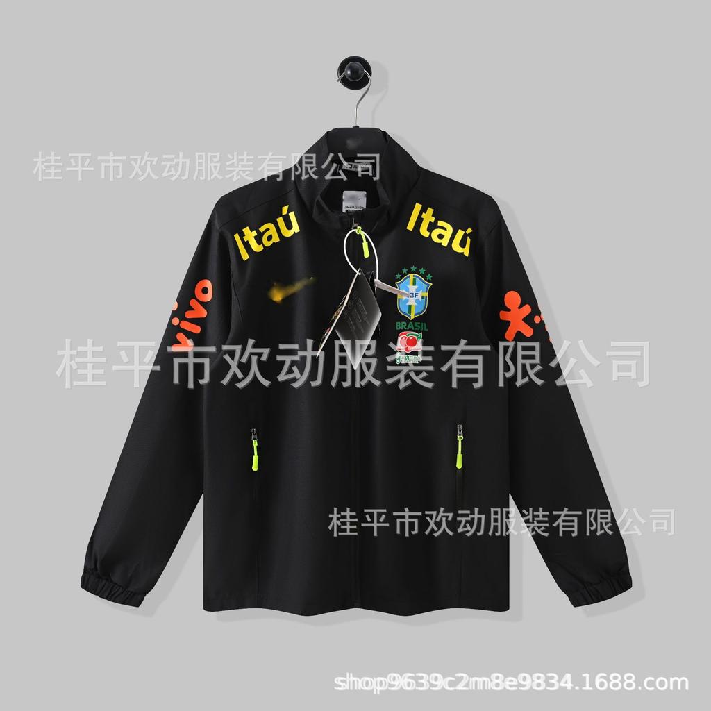 Cross-border Football Jersey Brazil Team Neymar Same Jacket Windproof and Waterproof Men's and Women's Thin Sports Winter Jacket