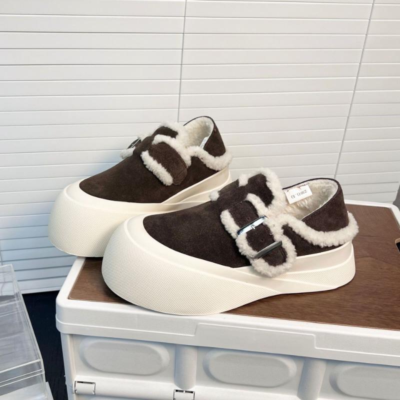 Leather velvet thick-soled height-increasing versatile board shoes, new ugly and cute, soft-soled casual women's shoes that are not tired