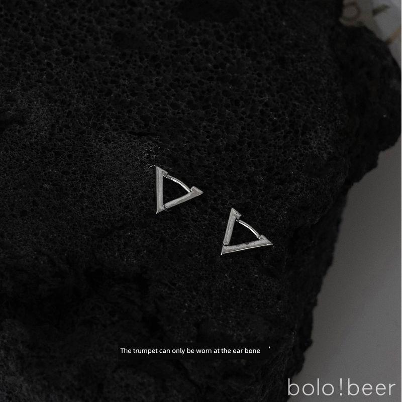 Niche Style Bolo Plain Triangle Female Earring Bone Nail Geometry A Pair of Small Plain Triangle Earrings