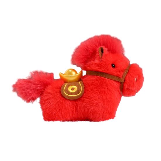 Lindo Llavero de Peluche de Pony Amuleto de la Suerte Pony Año del Caballo Adorno para Bolso Decoración para Coche Juguete de Animal de Peluche Suave Regalo