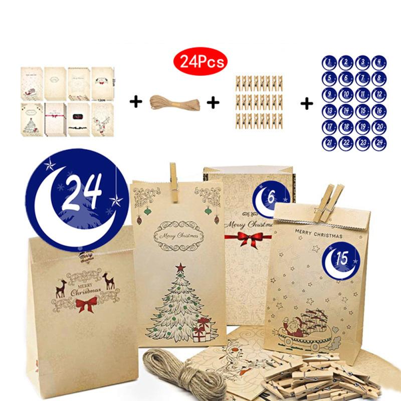 Buy Christmas Paper Bag Set Paper Storage Gift Bag Digital Sticker