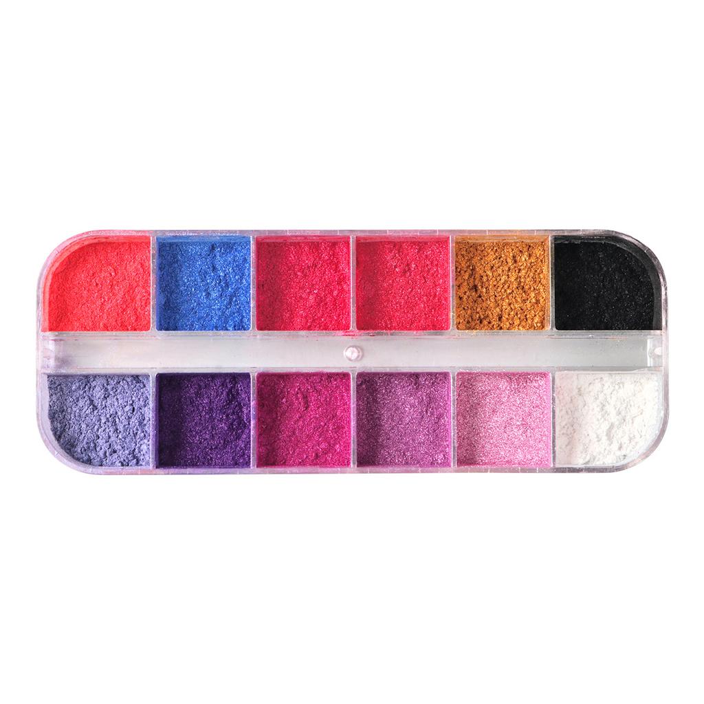 DIY new 12-grid color nail glitter, rouge pearl color nail glitter