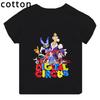 T-shirt à manches courtes pour enfant avec impression de chiffres magiques, Convient pour l'été