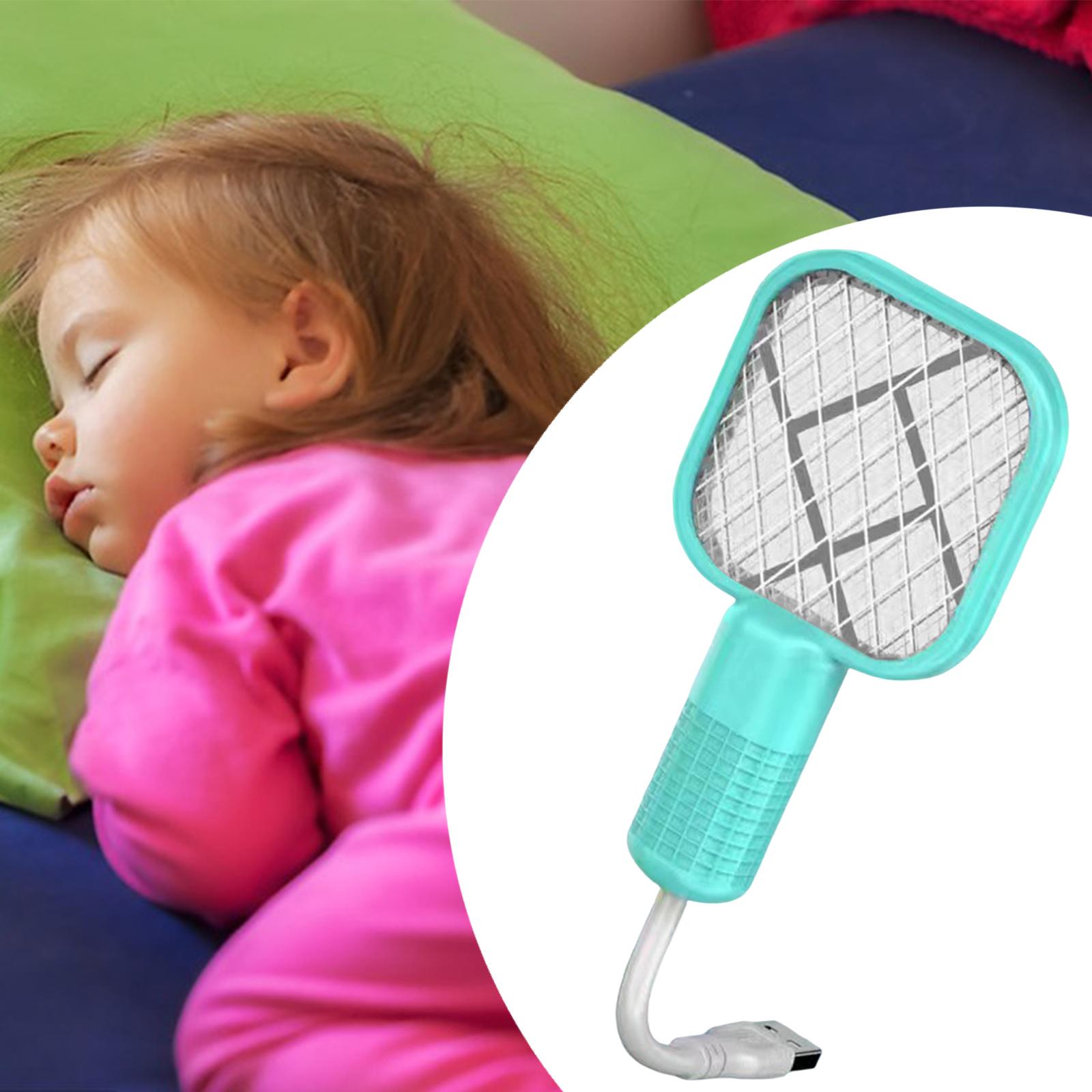 

Mini Fly Zapper Racket USB Electric Fly Killer Racket for Home Office Hotel зелений