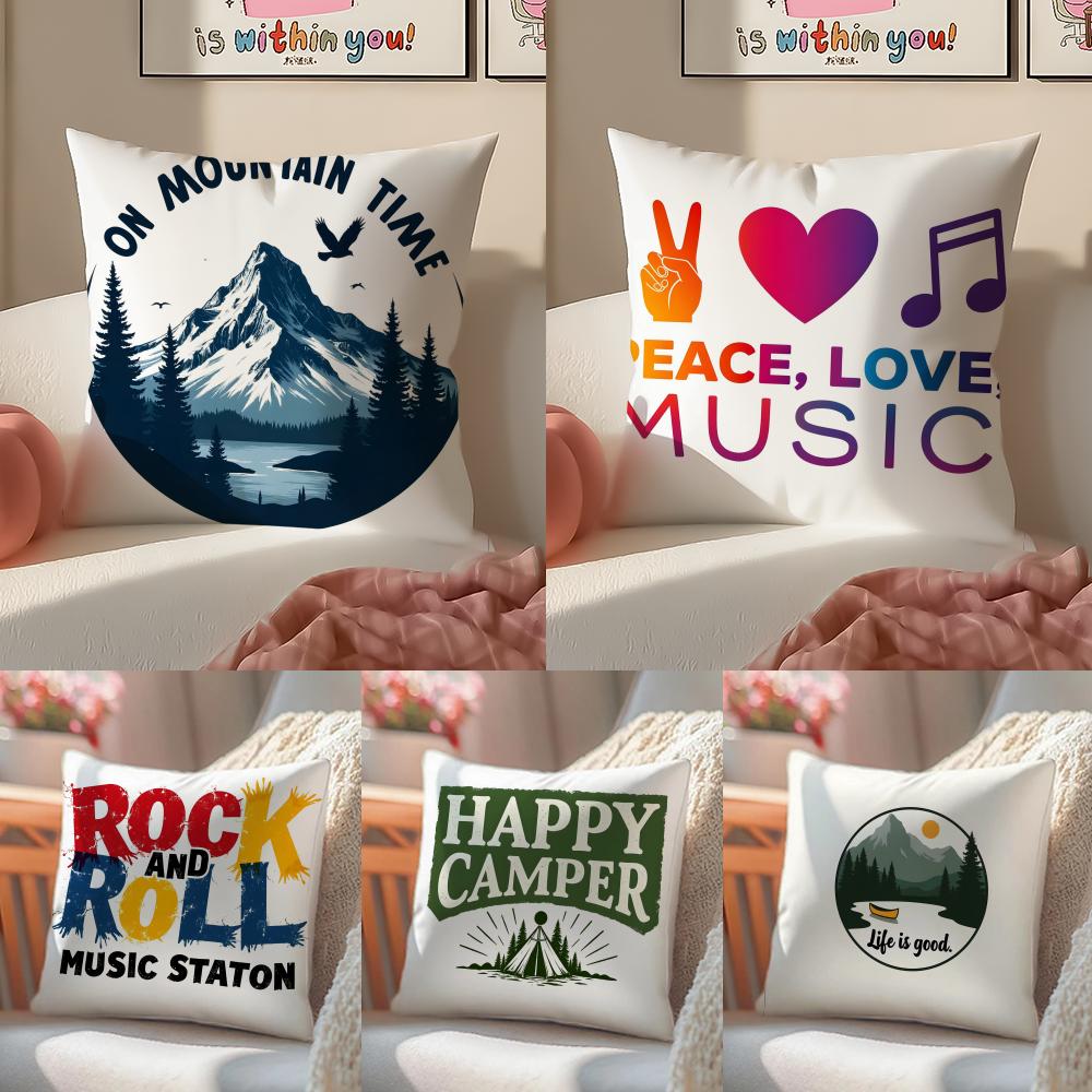 Retro American Style Letter Printing Cushion Cover Linen Pillowcase Cover Soft Decor for Sofa Home Room