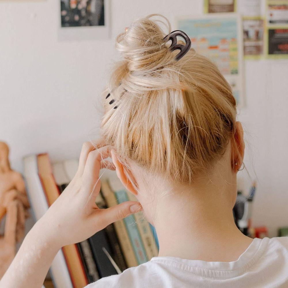 Handmade Carved Retro Hair Sticks Wooden Hair Pins Fashion French Hair Chopsticks  Women