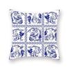 Blue Mandala Flower Geometric Print Pillowcase Living Room Sofa Bedroom Car Office Cushion Cover Home Decoration Ornament