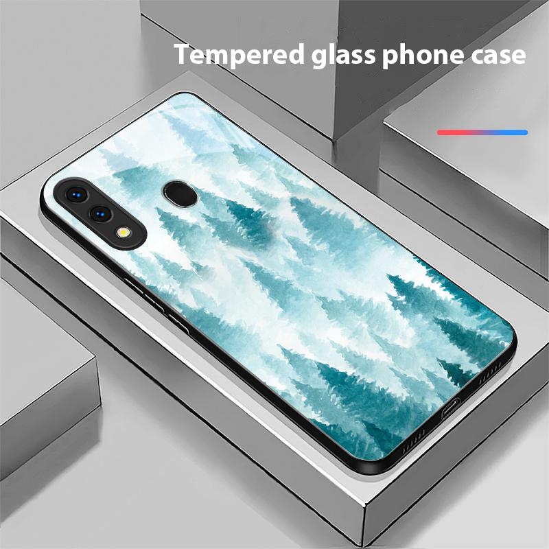 Ink landscape painting For Samsung Galaxy A50 A52 A52s A53 A54 A55 A56 A51 A80 A70 A71 A35 A34 A30 A26 A25 A22 Glass Phone Case