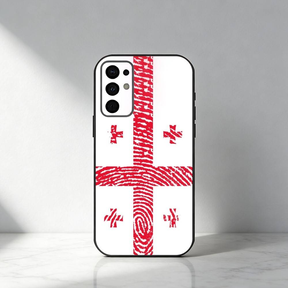 G-Georgia Flag Phone Case For Samsung S25,S24,S21,S22,S23,S30,Ultra,S20,Plus,Fe,Note,5G Black Cover