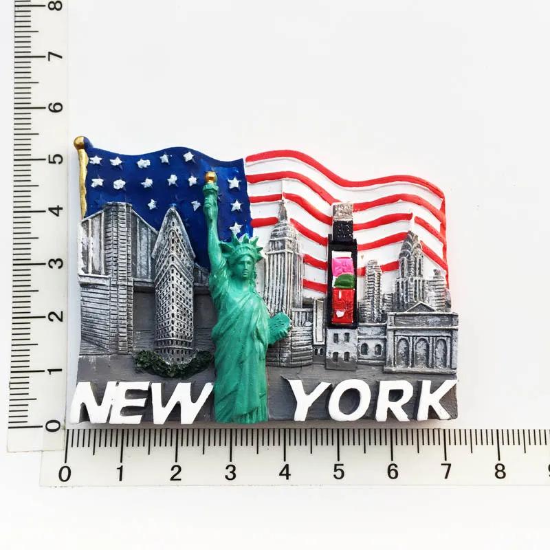 Ameryka Nowy Jork Pamiątki z podróży Magnesy na lodówkę Pamiątki turystyczne USA Magnetyczne naklejki na ściankę ze zdjęciami Kreatywny wystrój domu