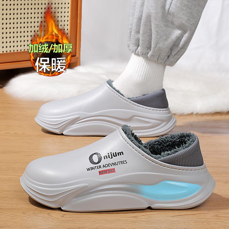 Pantofole in cotone invernali in velluto borsa termica e scarpe in cotone impermeabili e antiscivolo pantofole taglia grande