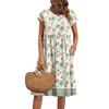 Women's Summer Fashion Casual Round Neck Short Sleeve Vintage Print Dress