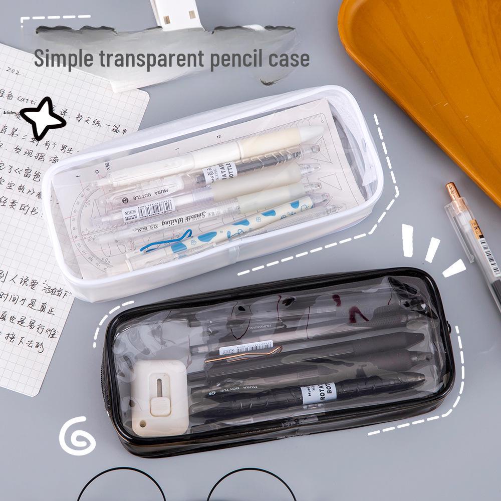 

Large Capacity PVC Waterproof Pencil & Cosmetic Case for Students чорний