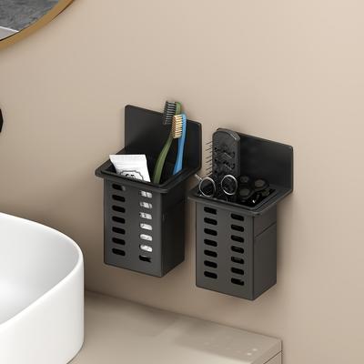 3pcs Functional Toothpaste Bathroom Toothbrush Stand Wall-mounted Toothbrush Storage Rack Bathroom Storage Rack Home Accessories