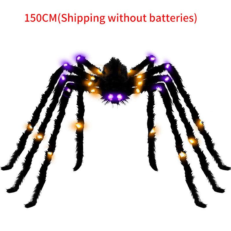 Halloween Big Plush Spider Horror Halloween Decoration Party Prop Outdoor Giant Spider Decor 30-200cm Chamber Prank Black Spider