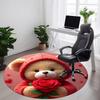 1PC Teddy Rose Office Round Area Rug,  Mat Suitable ForOffice, Under Office Chairs Bedroom Living Room Home Decor, Room Deco