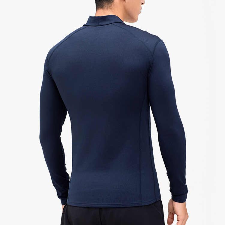 Asics Sports Lifestyle Series Half High Neck Solid Color Slim Fit Long Sleeve T-Shirt Men Tops Navy-Blue 2031F153-400