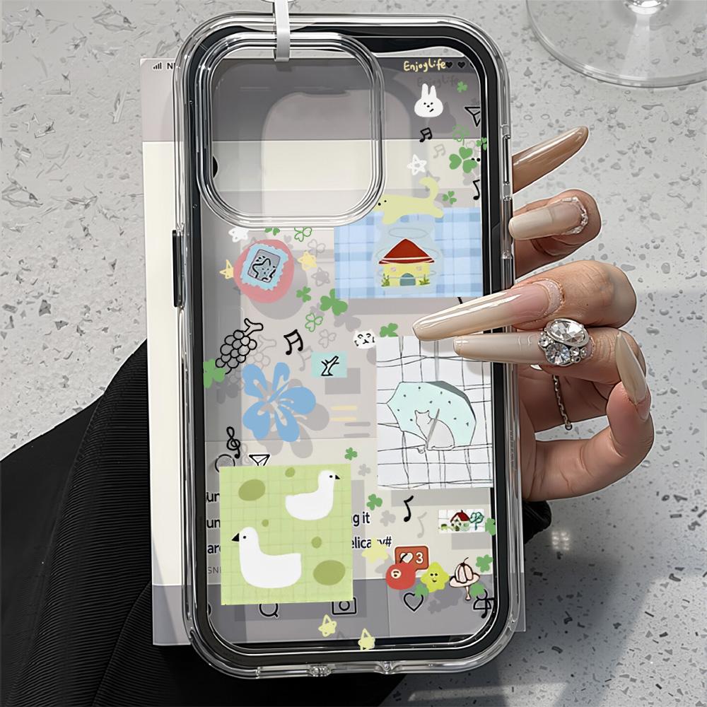 

Расписной чехол для телефона для iPhone 17 11 12 13 14 15 16 iPhone 17 12 13 14 15 16 Pro 17 12 13 14 15 16 Pro Max Высококачественный расписной милый чехол для телефона с животными iPhone 17 чёрный