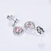 BELLA BOX Fashion Luxury Women Dangle Earrings Inlay Pink/White CZ Temperament Lady Earrings For Wedding Party Silver Color Jewelry