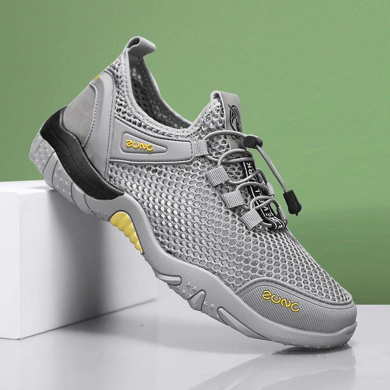 Mesh Shoes Men's Casual Sports Trendy Shoes Men's Summer 2024 New Men's Shoes Large Mesh Hollowed Out Breathable Traceability Shoes