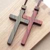 Christian Sandalwood Necklace Cross Solid Wood Necklace Christian Crafts Solid Wood Jesus Catholic Rosarios Catolicos