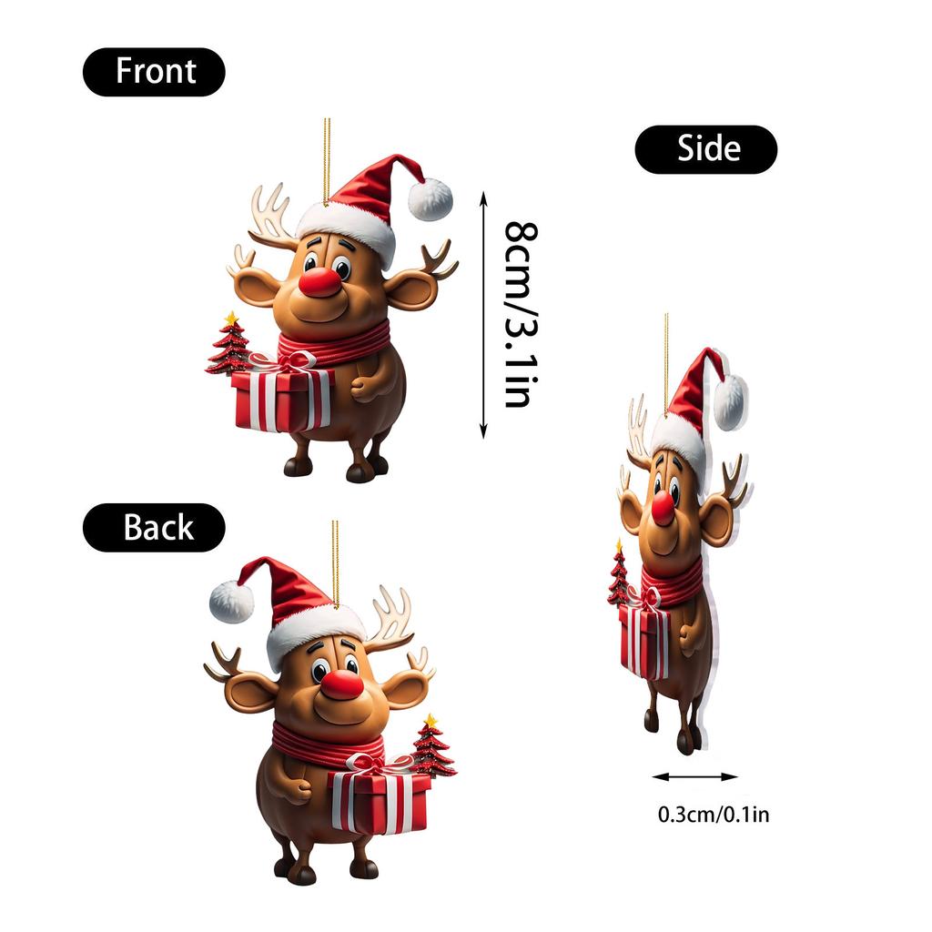 Kreslený los závěsná ozdoba vánoční stromek domácí dekorativní ozdoba