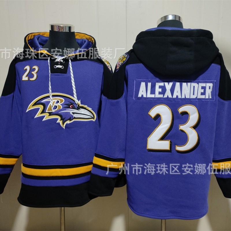 2026 Rugby Ravens Embroidered Fleece Sweatshirt 22 23 Winter Warm Unisex