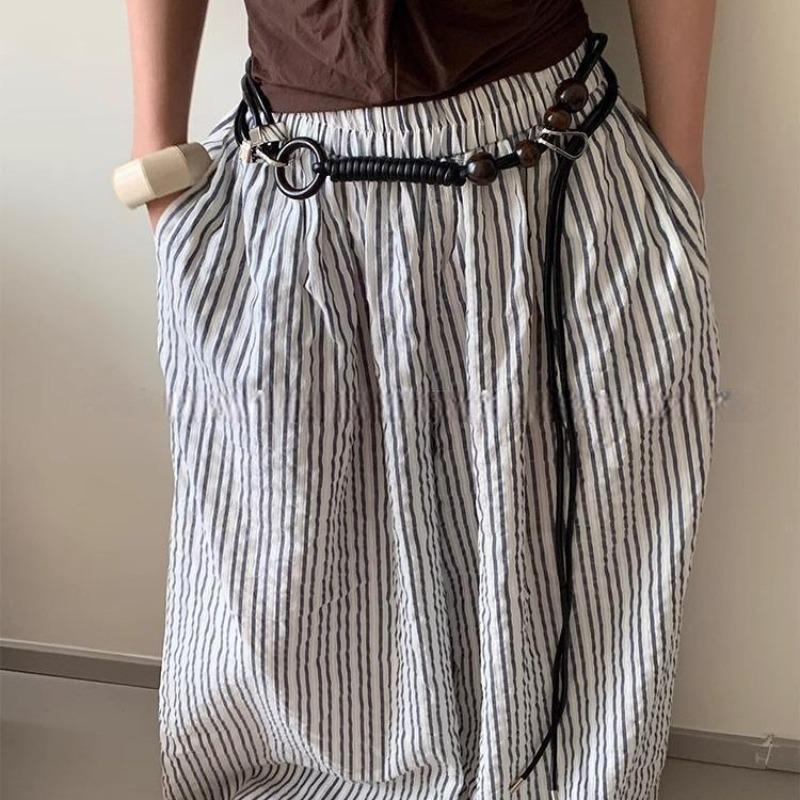 Song Yanfei super long multi-layer Peruvian leather rope beaded waist chain belt versatile fashion clothing accessory chain