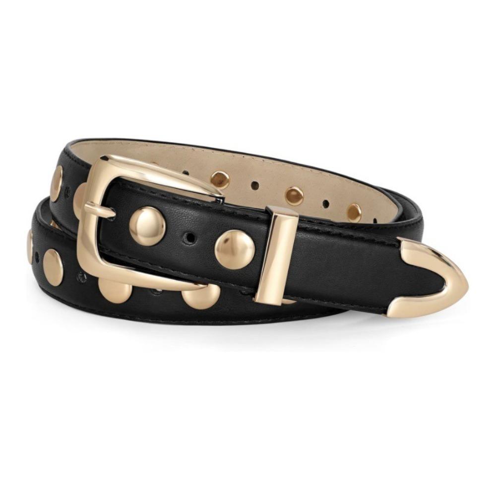 

Y2k PU Leather Waistband Vintage Pin Buckle Belt Fashion Jeans Belt золотий