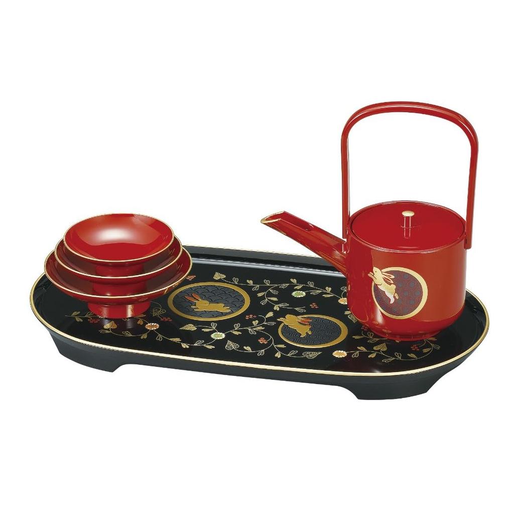 Maeju Lacquerware Rabbit Arabesque Design New Drinking Cup Year's 7L-014