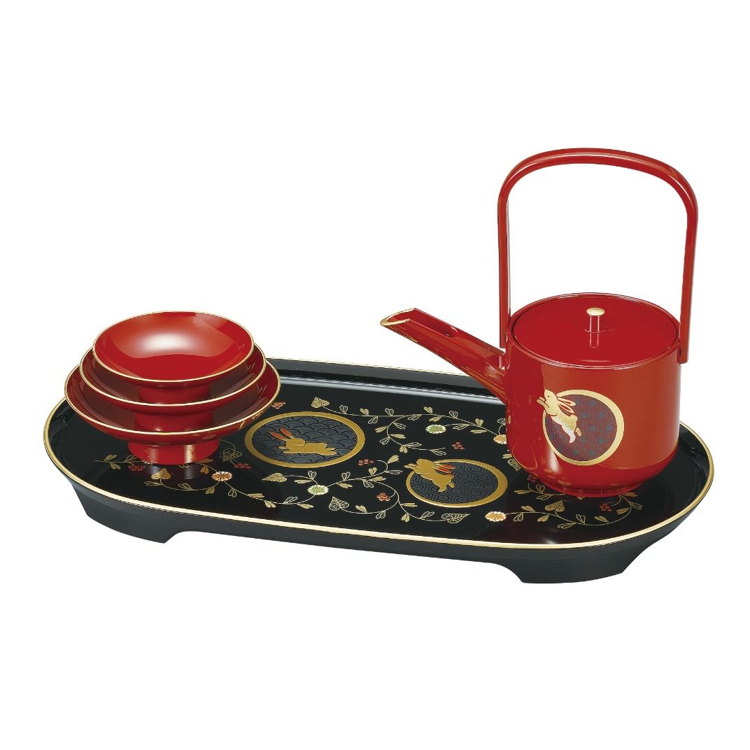 

Maeju Lacquerware Rabbit Arabesque Design New Drinking Cup Year s 7L-014 красный