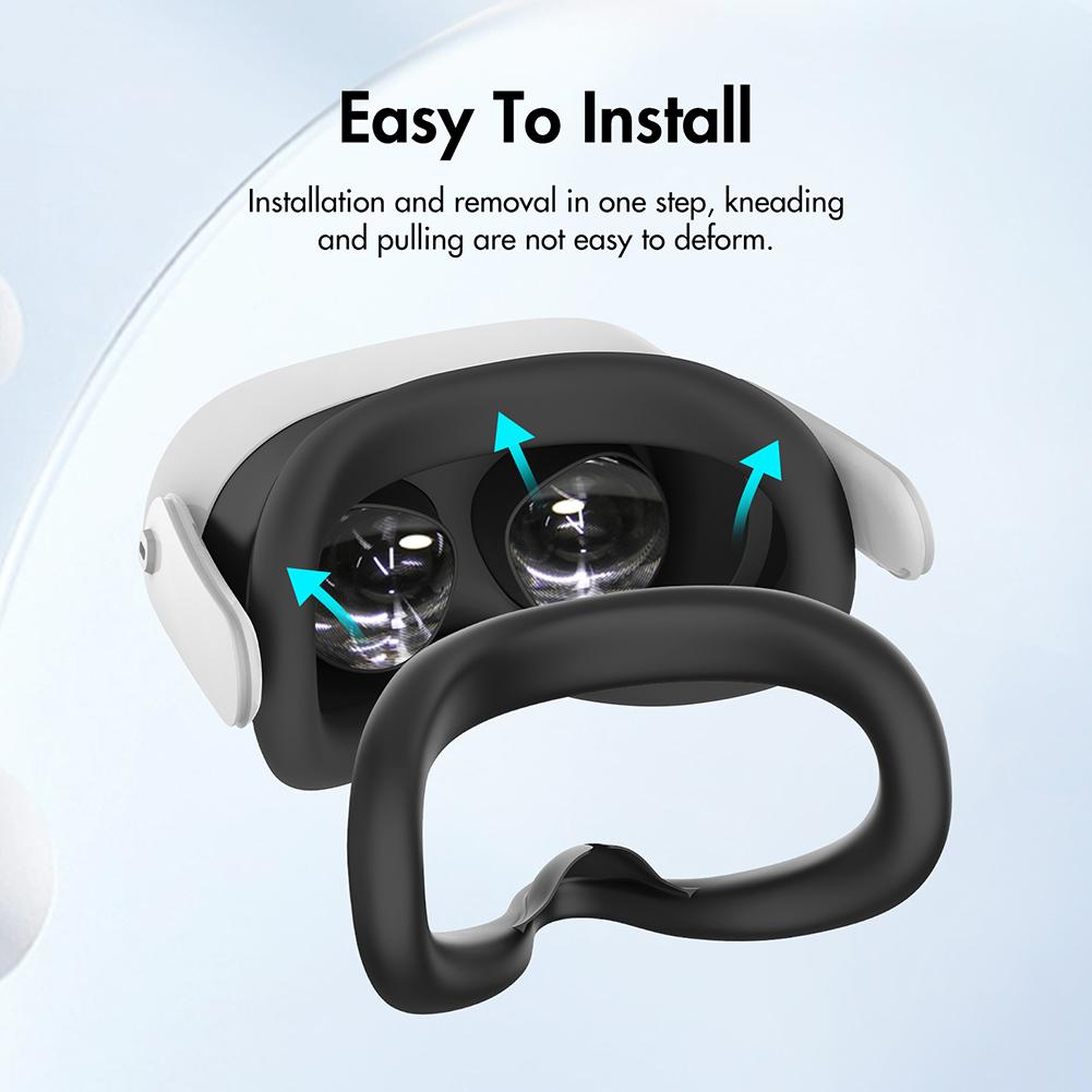 Silicone VR Face Cover with Anti-Leakage Nose Pad VR Silicone Mask Cover Protective Eye Pad for Meta Quest 3S VR Accessories