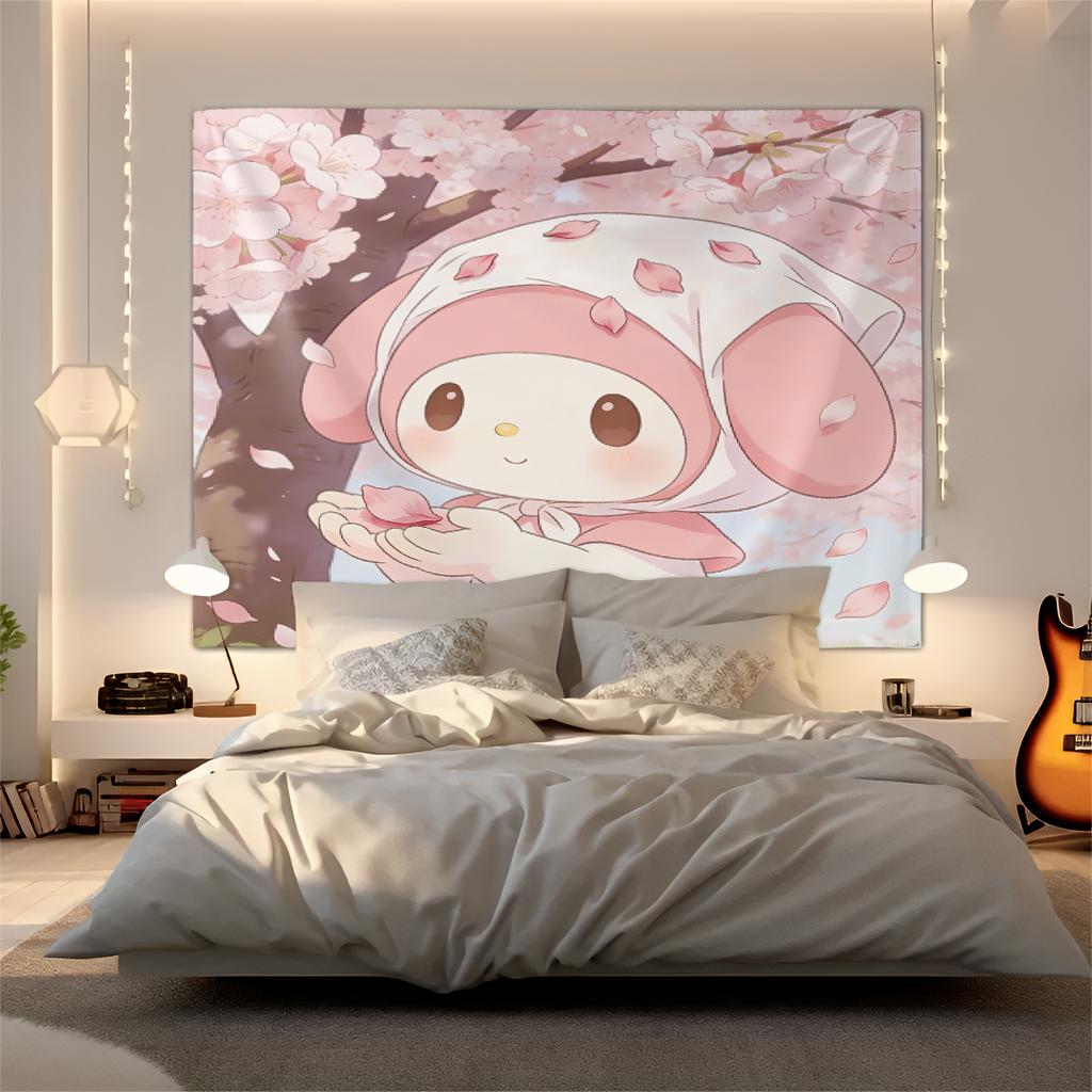 Sanrio Characters Tapestry Cute Cartoon Wall Hanging for Bedroom Living Room Dorm Home Decor Aesthetic Gift