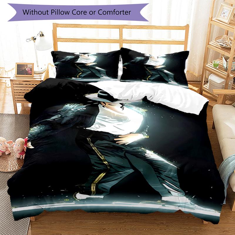 3pcs Michael Jackson Pattern Bedding Set Duvet Cover Set Includes Duvet Cover &pillowcases, Perfect All Season Bedroom Decoration & Gift