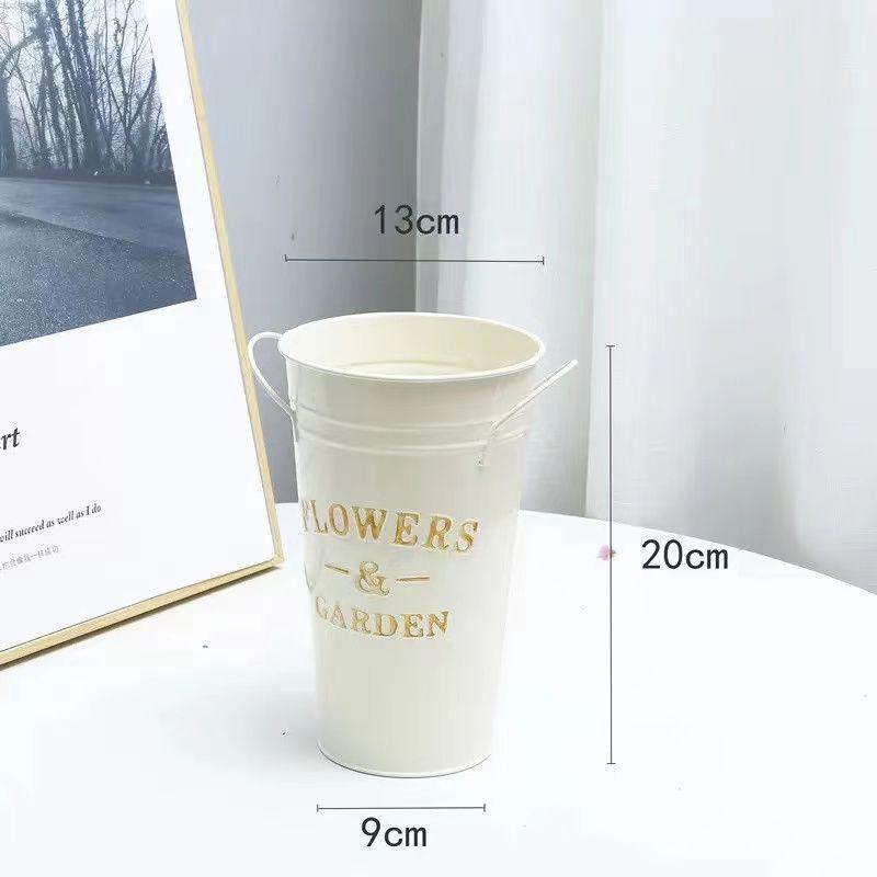 Creative Tin Flower Pot: Dried & Fresh Flower Arrangement Vase for Home or Flower Shop Use