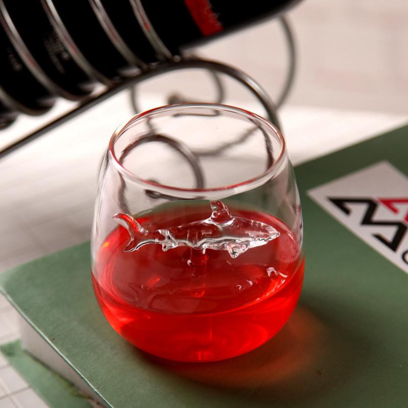 Kawaii Haifisch Weinglas Karaffe, Barkeeper Tassen, Cocktail Trinkgläser, Bier, Whisky Gläser, 300ml, 2 Stück