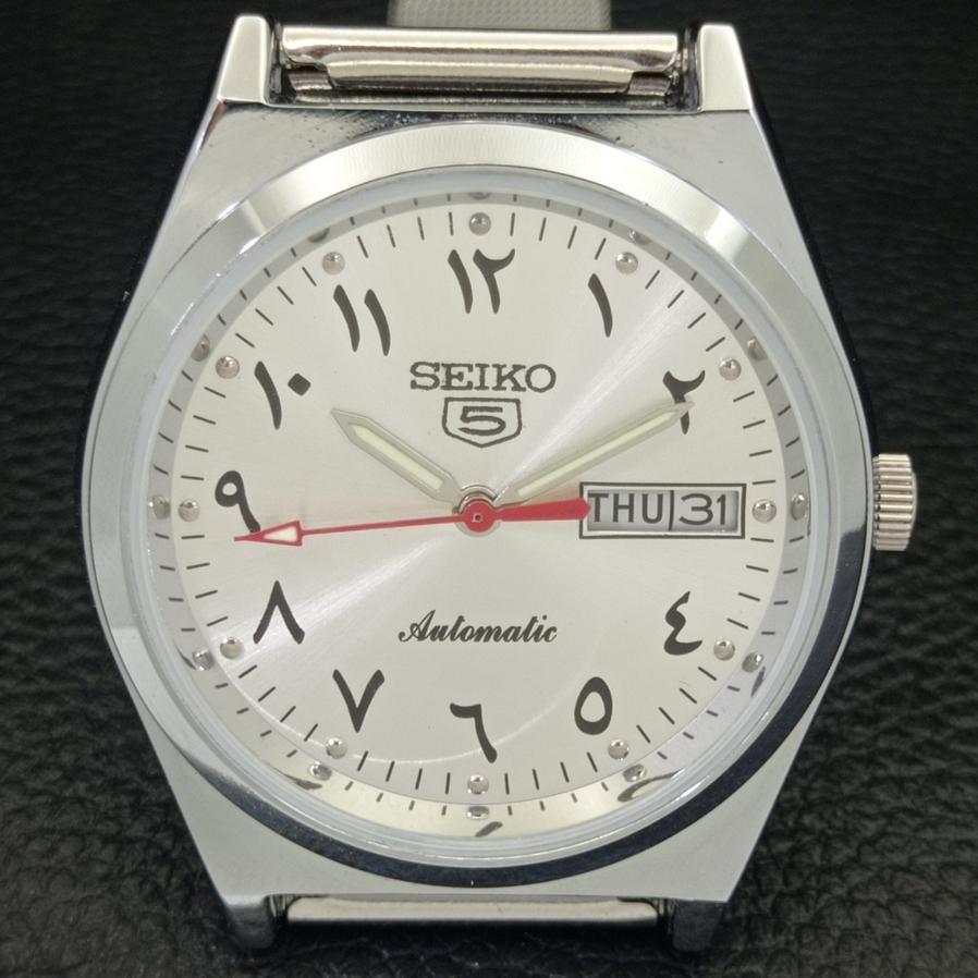 RENOVOVANÉ VINTAGE SEIKO 5 AUTO 6349A JAPONSKO PÁNSKÉ ARABICKÉ STŘÍBRNÉ HODINKY a298954-2