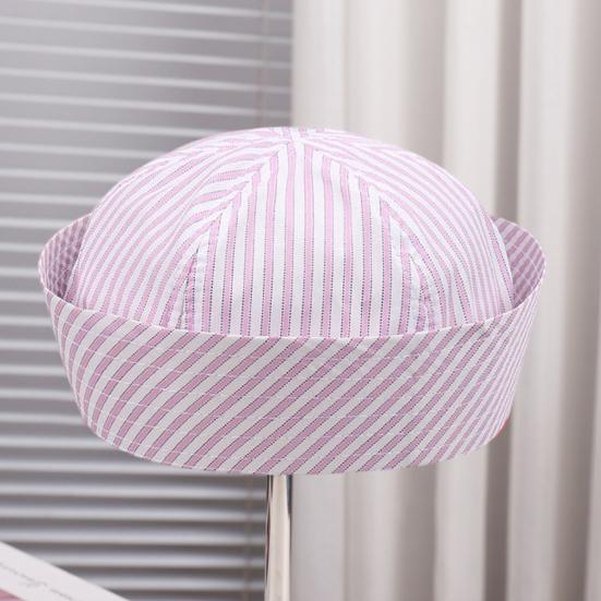 Cappello da Capitano Stampa a Strisce Cappello a Cuffia Traspirante Cappello per Performance Teatrali Adulti Adolescenti Accessorio per Festa a Tema Nautico