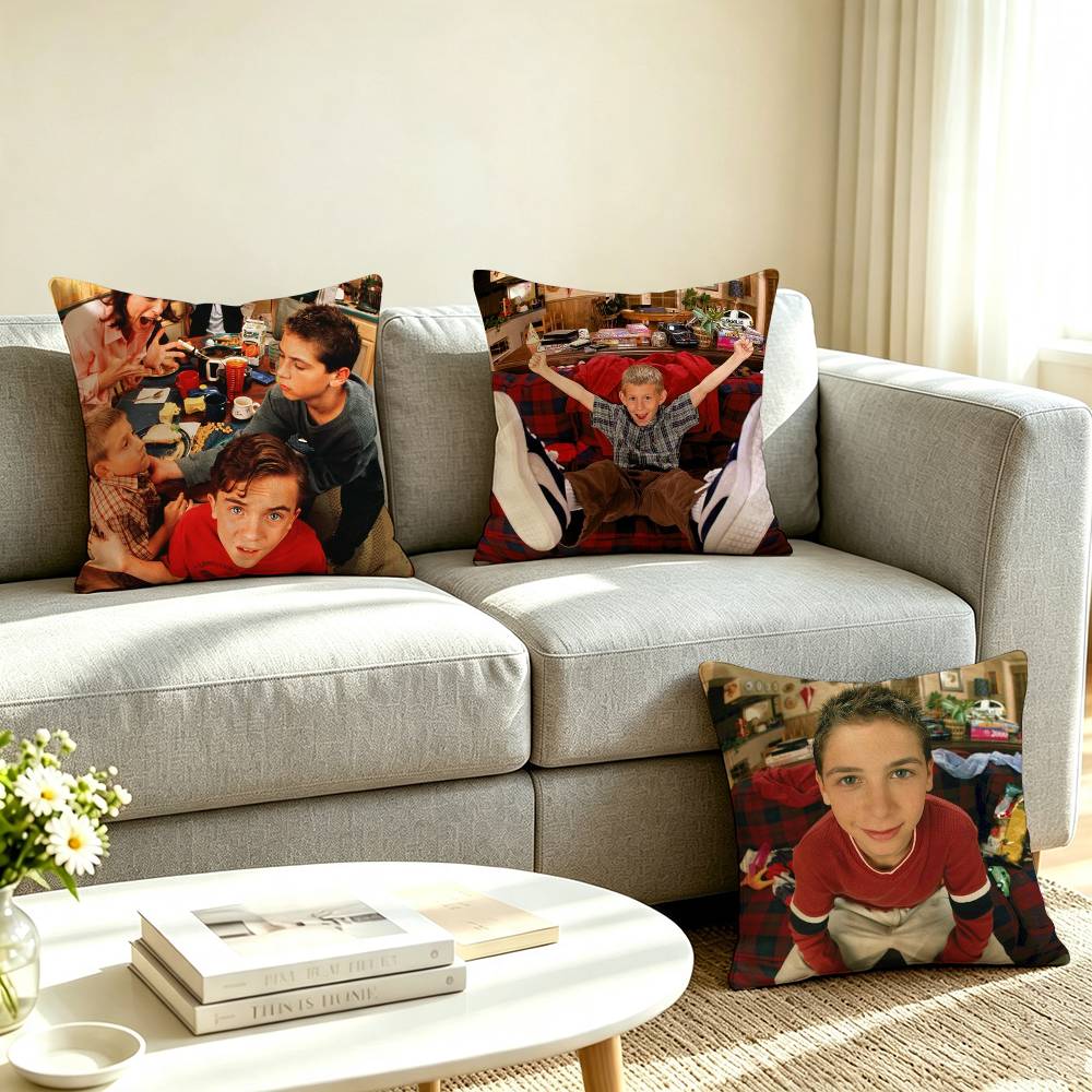 M-Malcolm in the Middle TV Sitcom Square Double-Sided printed Pillow Case Bedroom Bedside Pillow Sofa Cushion Cover