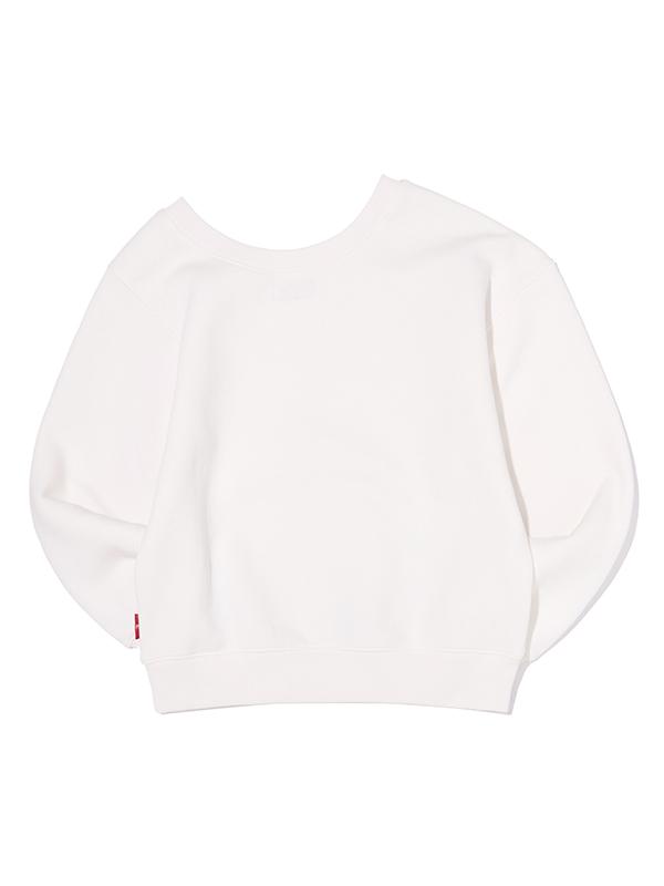 KIRSH X Pitu Graphic Off-Shoulder Crop Sweatshirt [White]