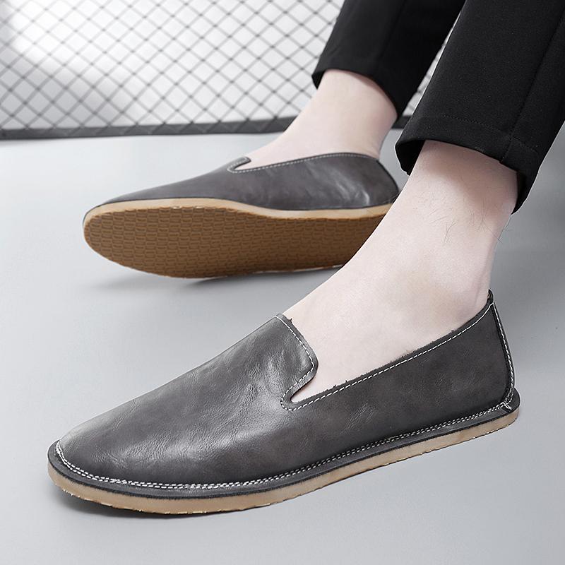 2025 Spring Autumn New Flat Comfort Loafers Fashion Brand Men's Leather Casual Shoes Versatile Men's Park Walking Shoes