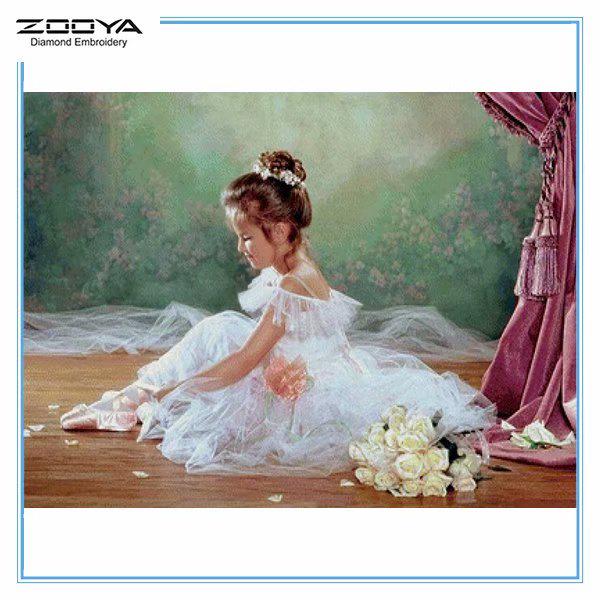 

ZOOYA DIY 5D квадратный горный хрусталь мультфильм девушки Алмазная вышивка картина вышивка крестом домашний декор