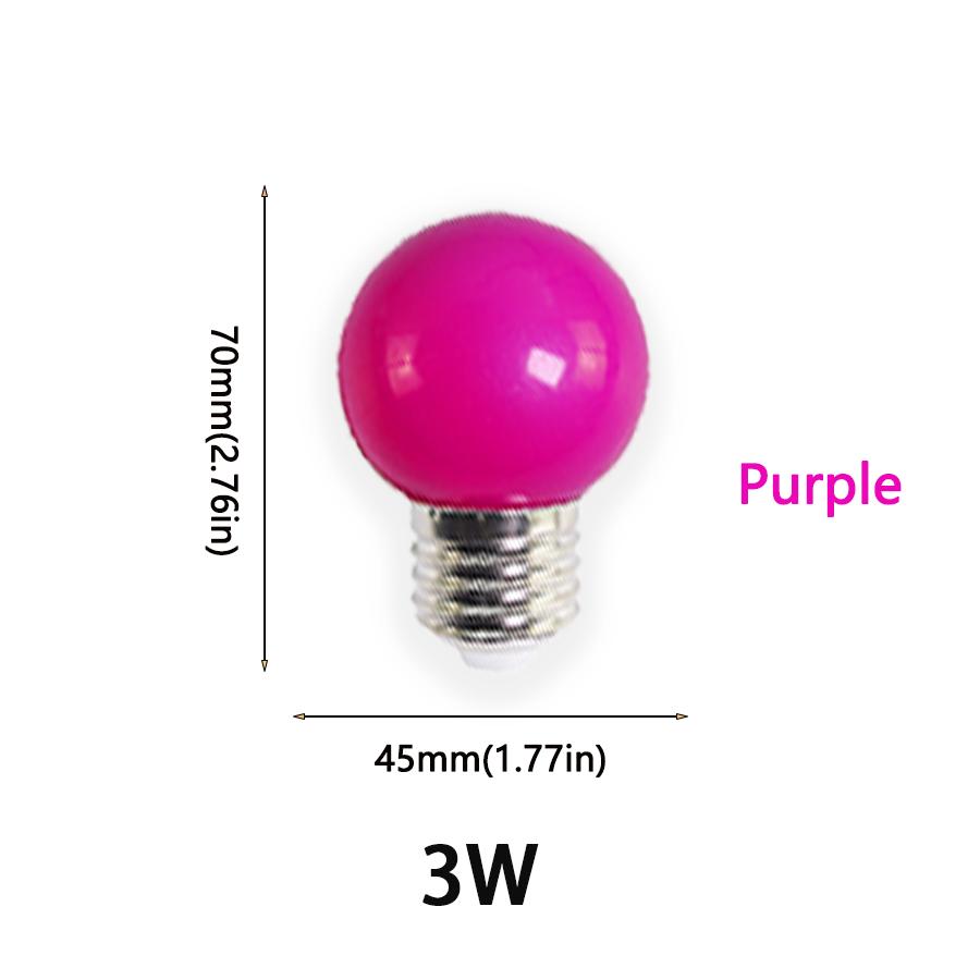 10 PCS Colorful G45 LED Bulb E27 3W 220V Red Blue Green Pink Yellow Orange Purple Warm RGB Blub Energy Saving Light Globe Lamp