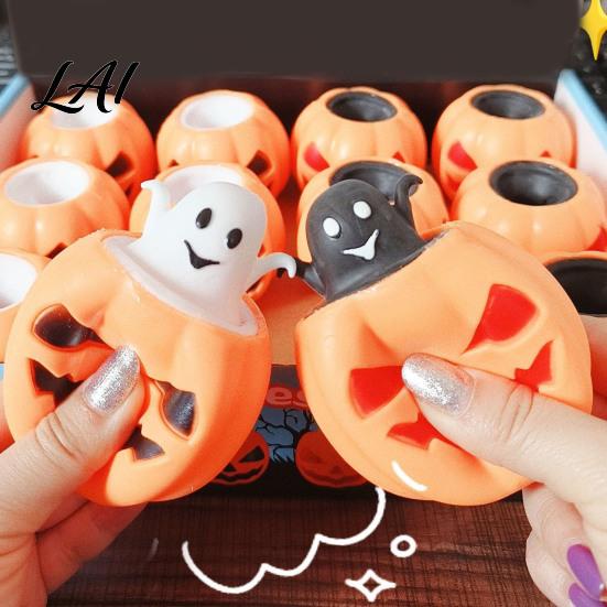 Pocket Fidget Toys 12Pcs Pop-up Ghost Pumpkin Squeeze Toy Stress Relief Head Sensory Toy Kit Creepy Pinch for Party Favors