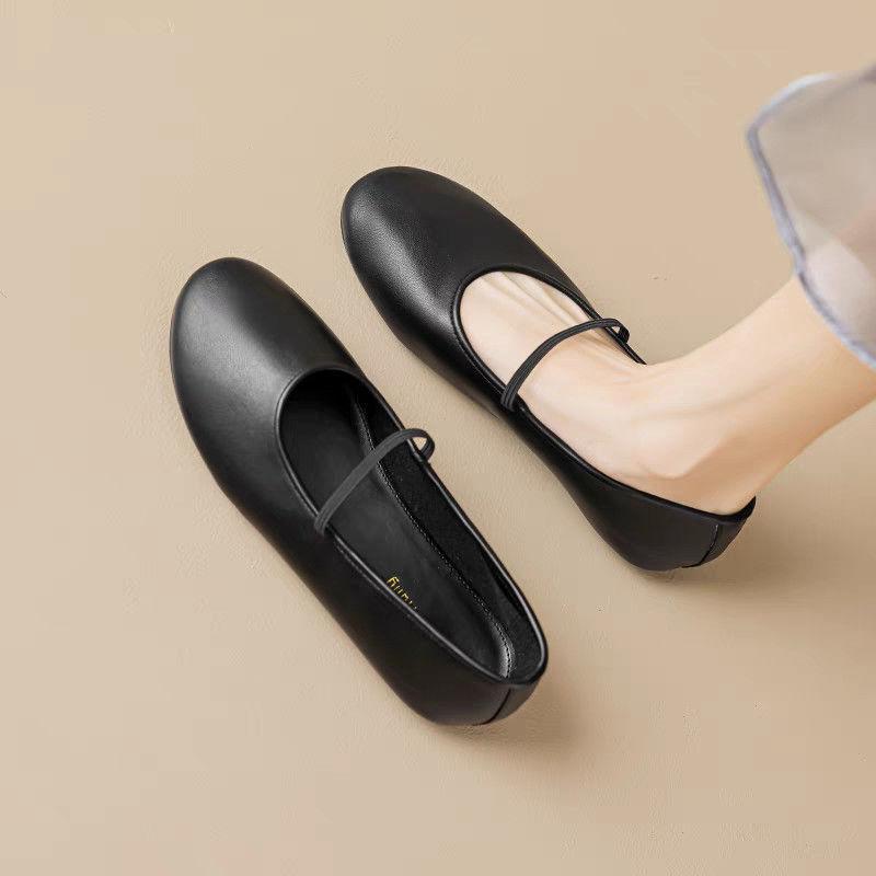 

Модные туфли-лодочки с мелким вырезом, модные универсальные женские туфли, новая повседневная удобная обувь, элегантные минималистичные весенне-летние балетки 40 чёрный
