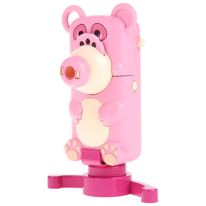 Teddy Bear Projector for Drawing Handy Projector 48 Slides Lanyard Stand - Pink
